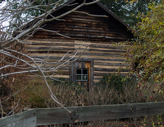 Evidence of previous door on cabin