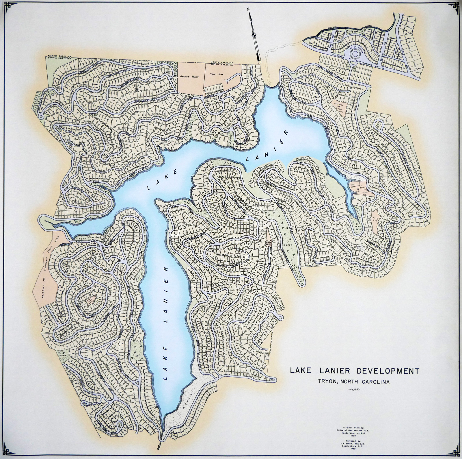 Plat of Lake Lanier development plan