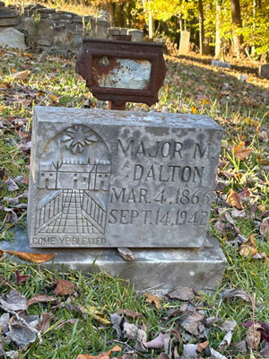 Major Dalton lived near Lynn, a property owner among the early Black community by Howard Gap Road. Mr Dalton was drayman in the 1891 Charlotte city directory, then worked in a fancy Asheville hotel. Iconography on his gravestone is especially interesting.