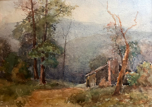 Painting of cabin in Tryon