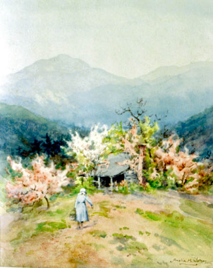 Watson watercolor titled the Carolina Mountains