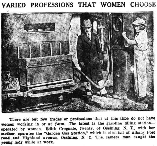 Photo of ad about women working gas stations